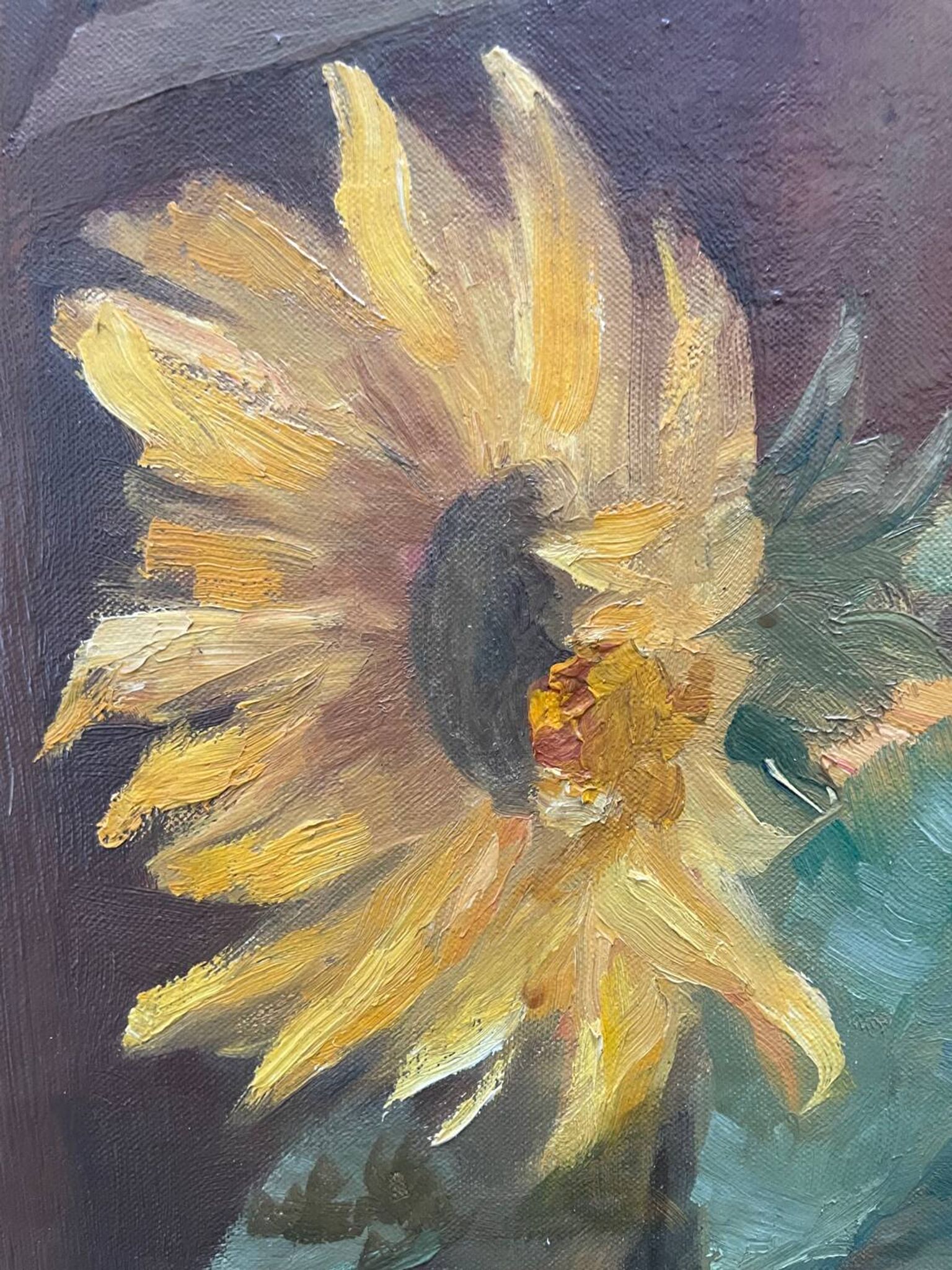 Tableau nature morte aux tournesols XXe