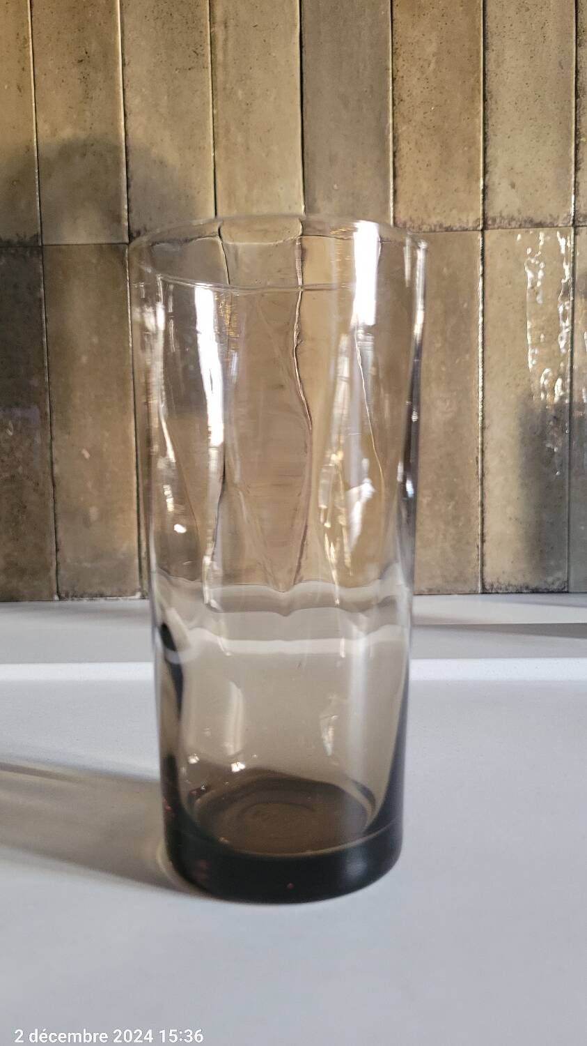 Service à orangeade en verre fumé