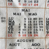Vintage tea towel calendar 1985