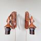 Pair of teak scissor wall lights, Scandinavian style, 1960s