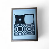 Tableau Art Optique vintage - Victor Vasarely - "Japet"