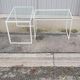 Paire de tables basses vintage métal et verre