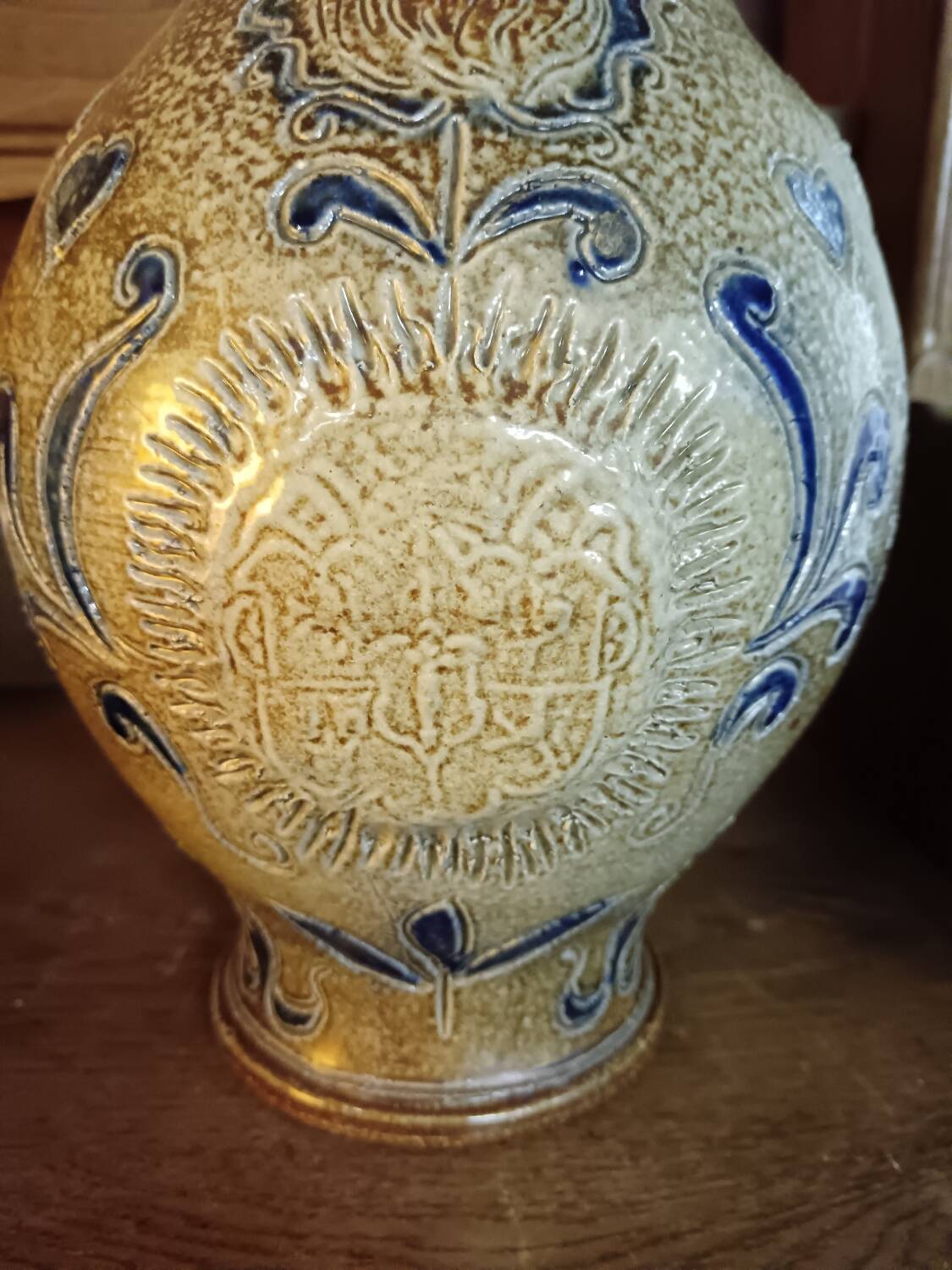 Ceramic pitcher/jug with Roger Guerin coat of arms.