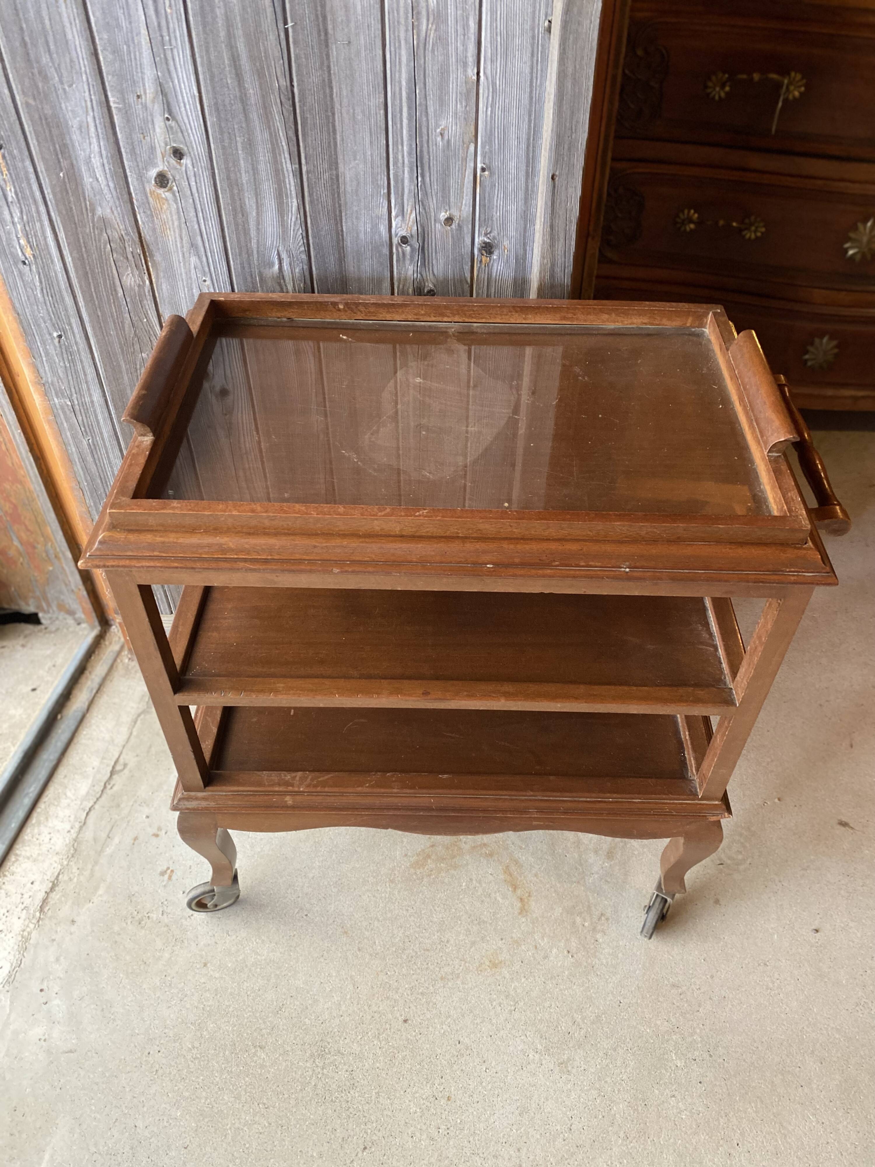Mahogany serving trolley