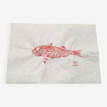 Fish print, Red mullet Gyotaku