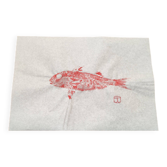 Fish print, Red mullet Gyotaku