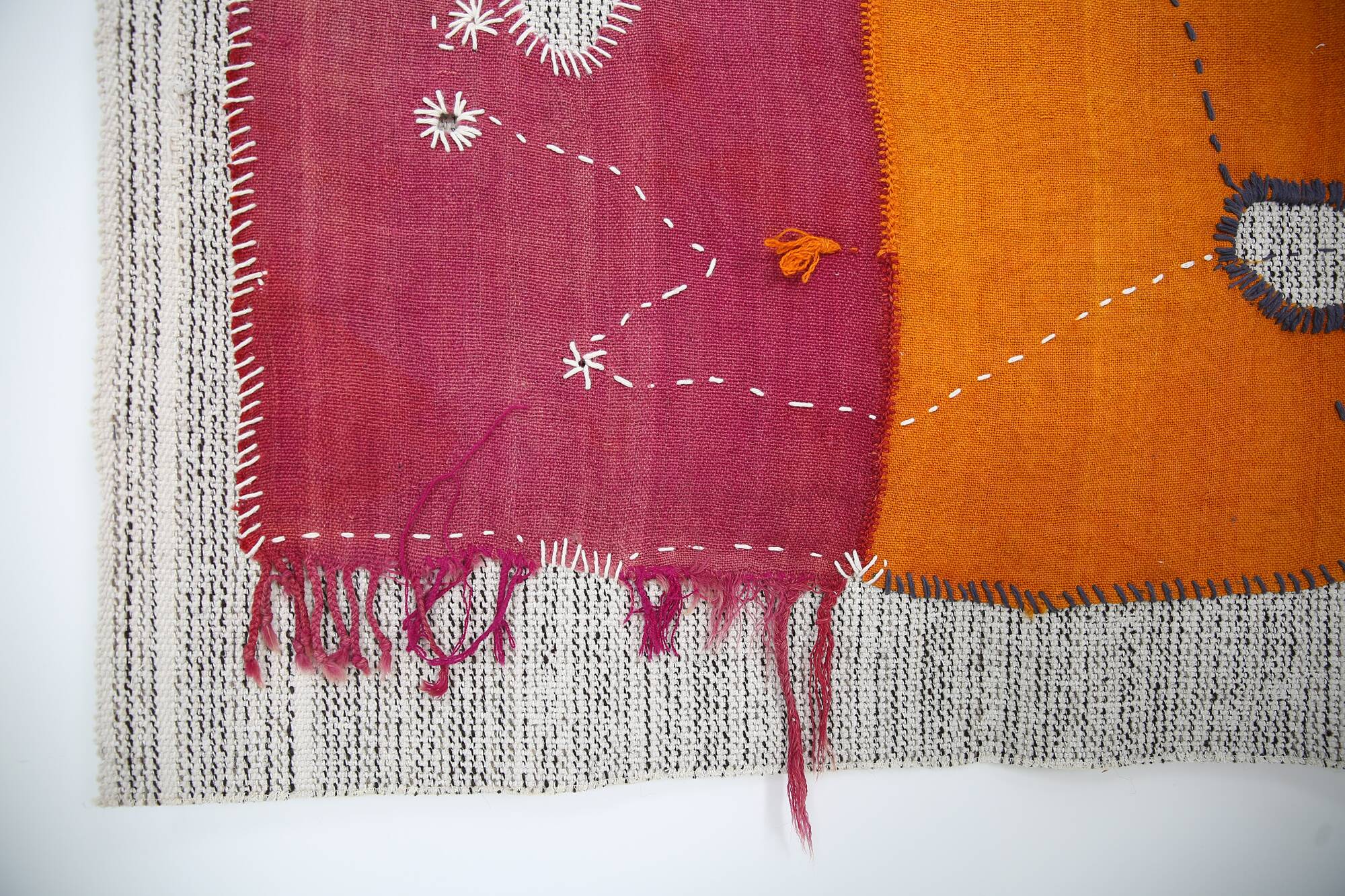 Handwoven Textile Wall Hanging, Vintage Wall Rug, 106x156 Cm