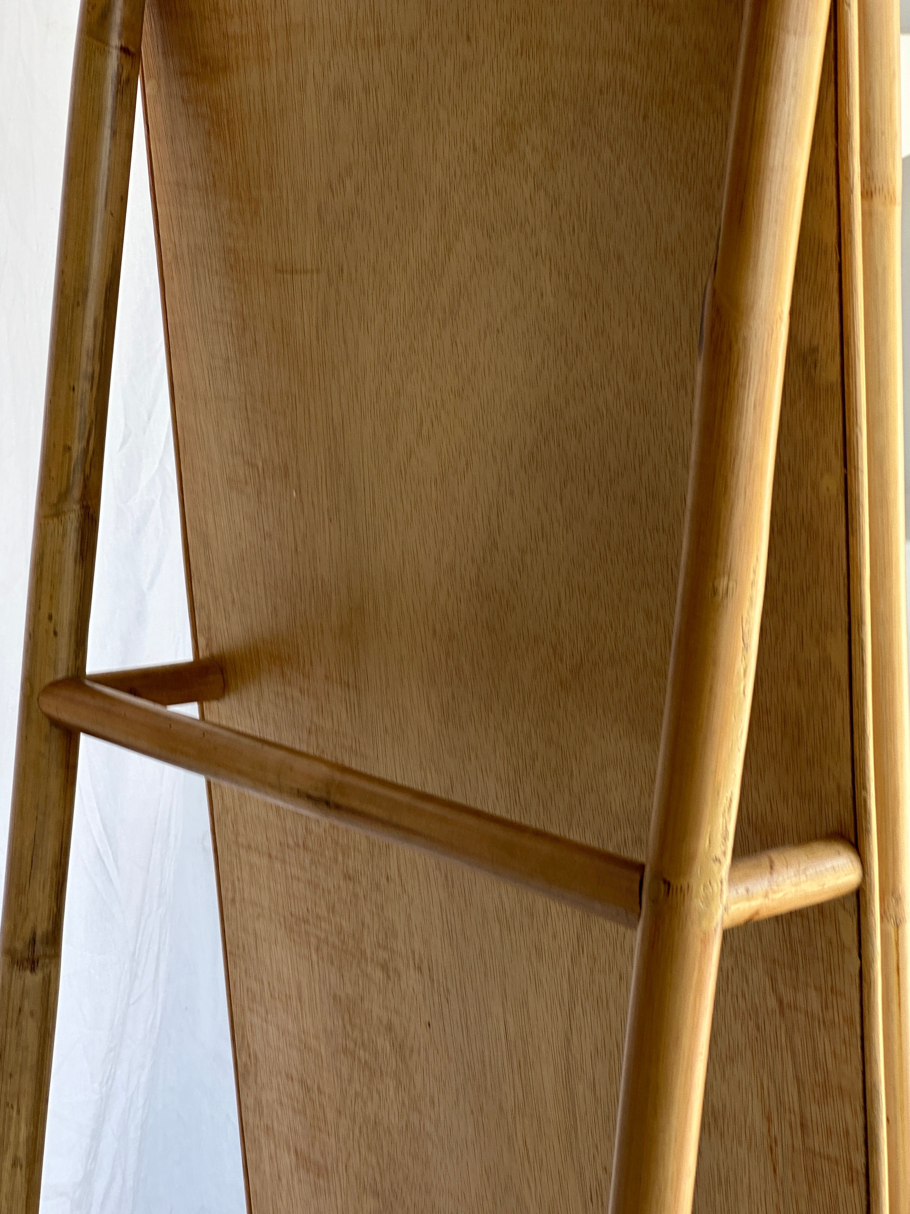 Floor mirror in bamboo and rattan H:1m80