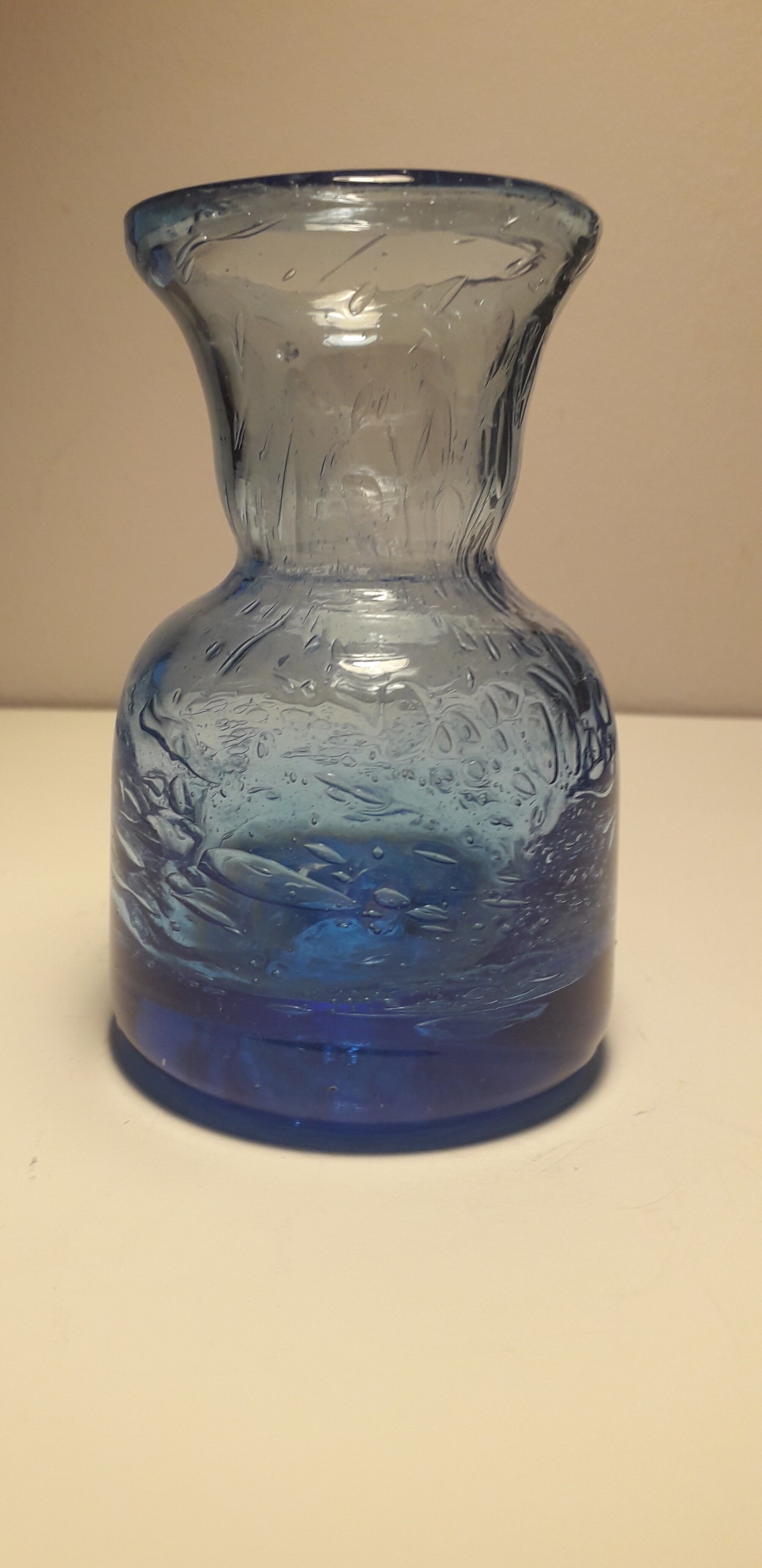 Blown bubble glass vase