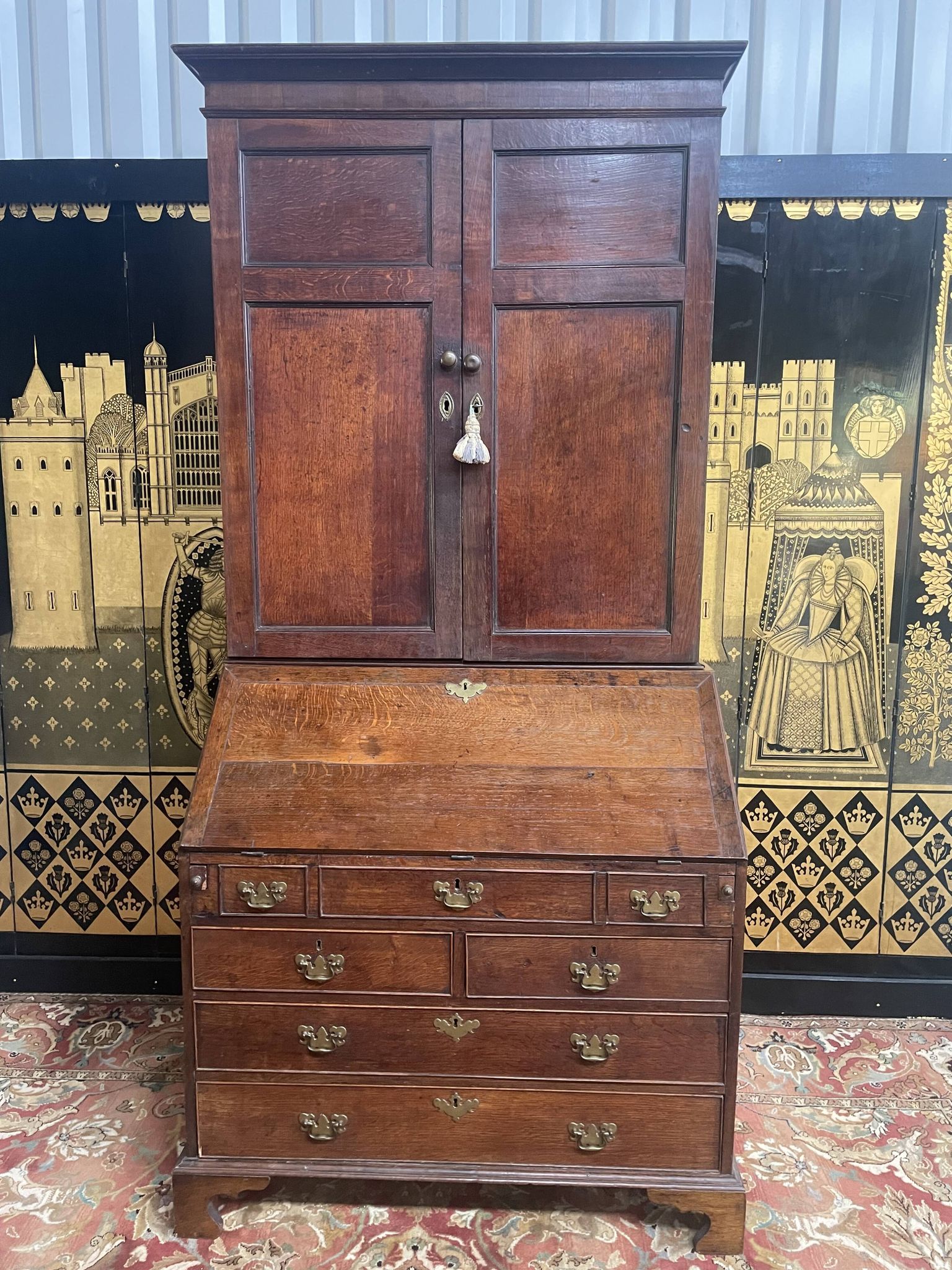 Bureau scriban anglais en chêne 18ème