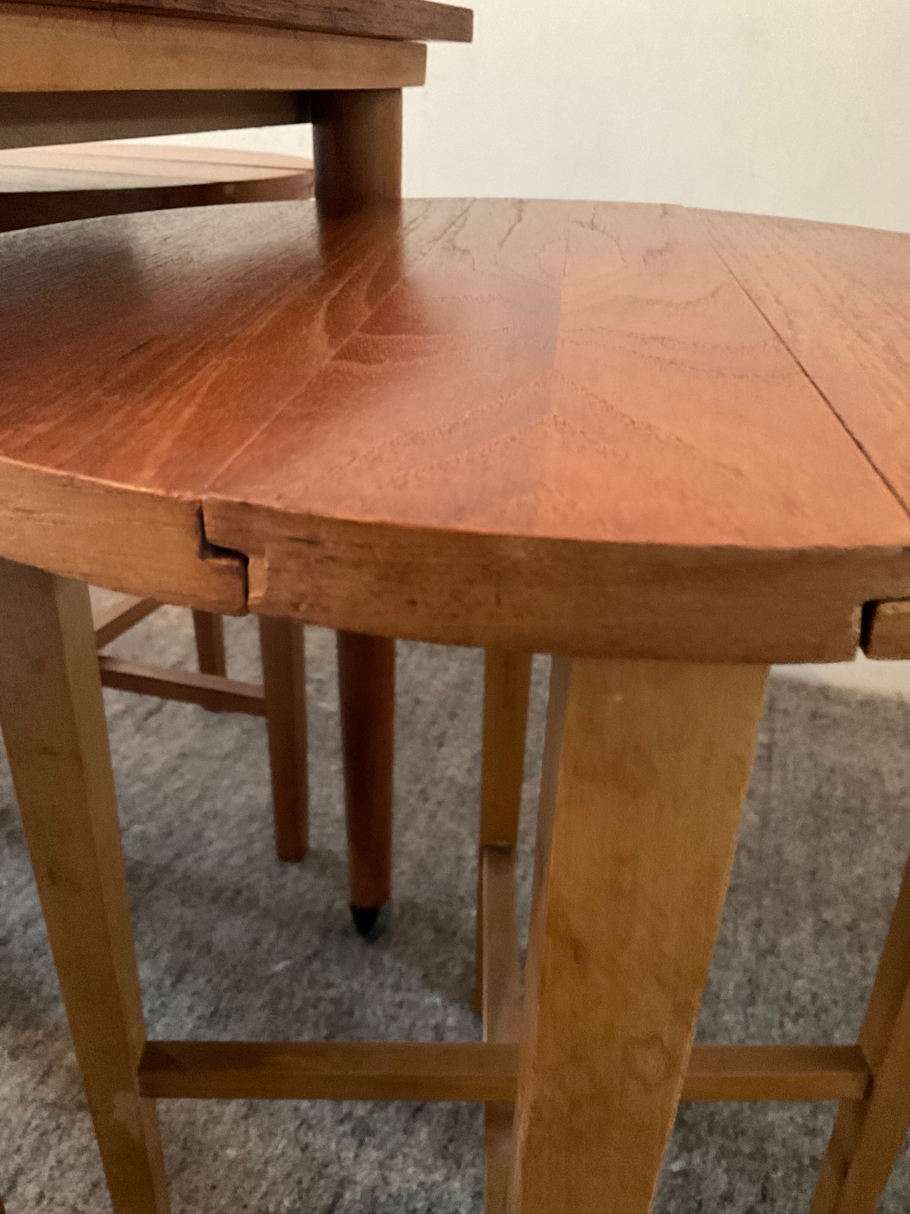 Scandinavian set by Poul Hundevad table and 4 folding teak stools