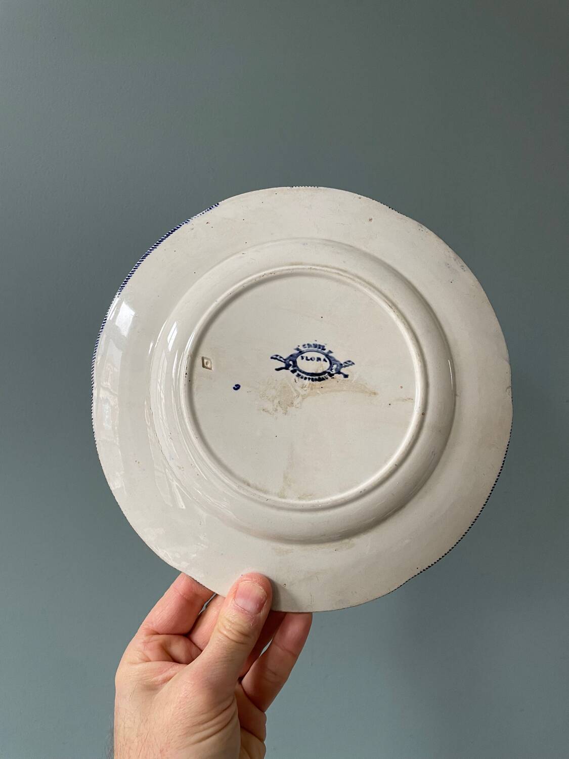 Series of 9 Creil Montereau plates, Flora model