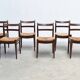 Ensemble de six chaises à repas en rotin par Jos De Mey pour Van Den Berghe Pauvers