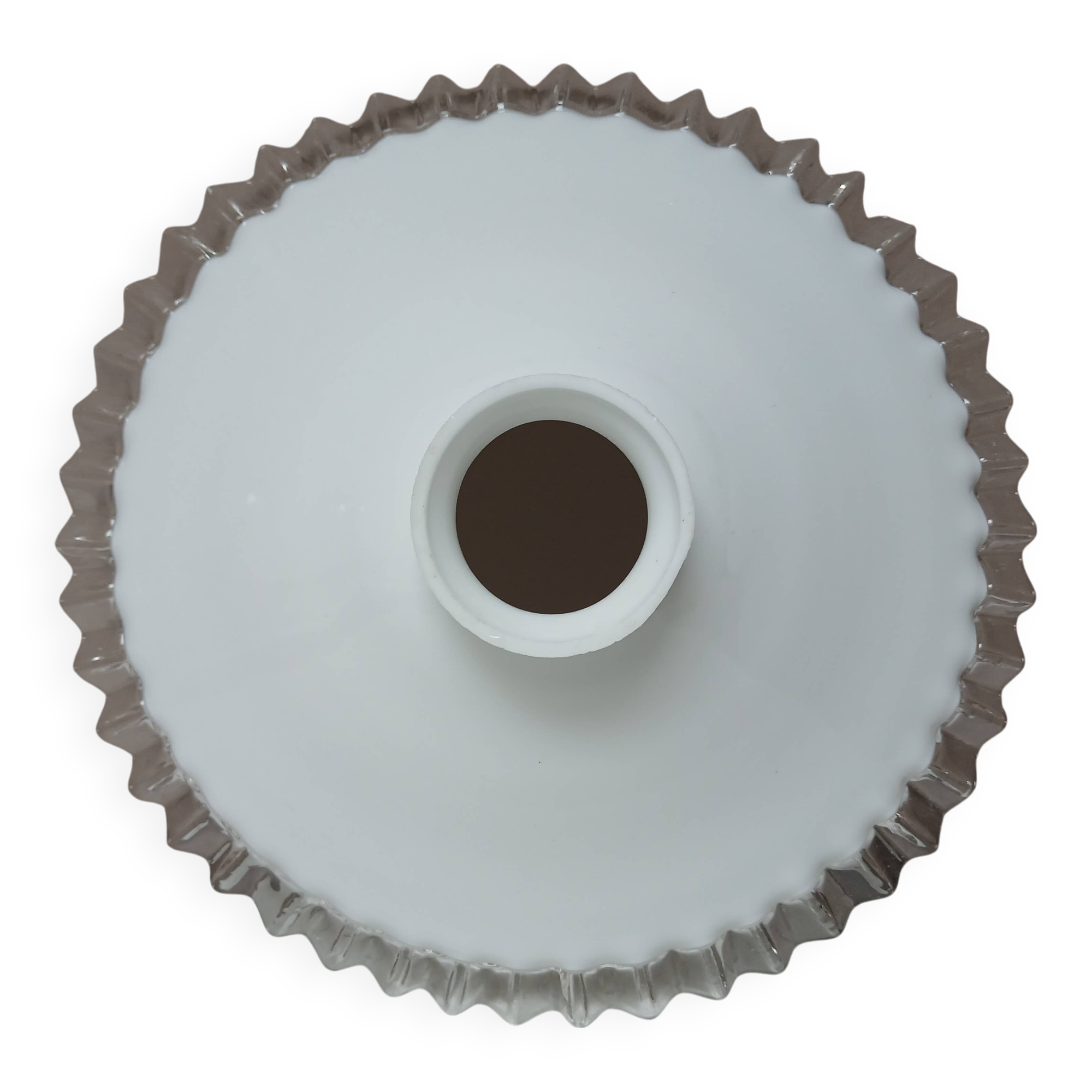 Lampshade, old in opaline and pleated glass
