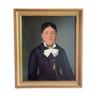 Old painting, portrait of a notable, dated 1881 and signed.