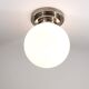 Large opaline glass globe ceiling lamp in Art Deco style.
