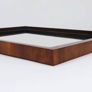 Square Biedermeier Antique 19th Century Walnut Wall Mirror, Vienna, 1850s