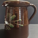 Pitcher covered glazed terracotta alsace Soufflenheim XXth
