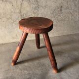 Brutalist Style Tripod Stool in Solid Pine