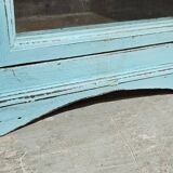 Turquoise showcase in Burmese teak