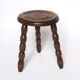 Tabouret tripode bois tourné