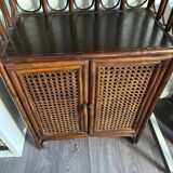 Rattan shelf / bookcase with cabinet