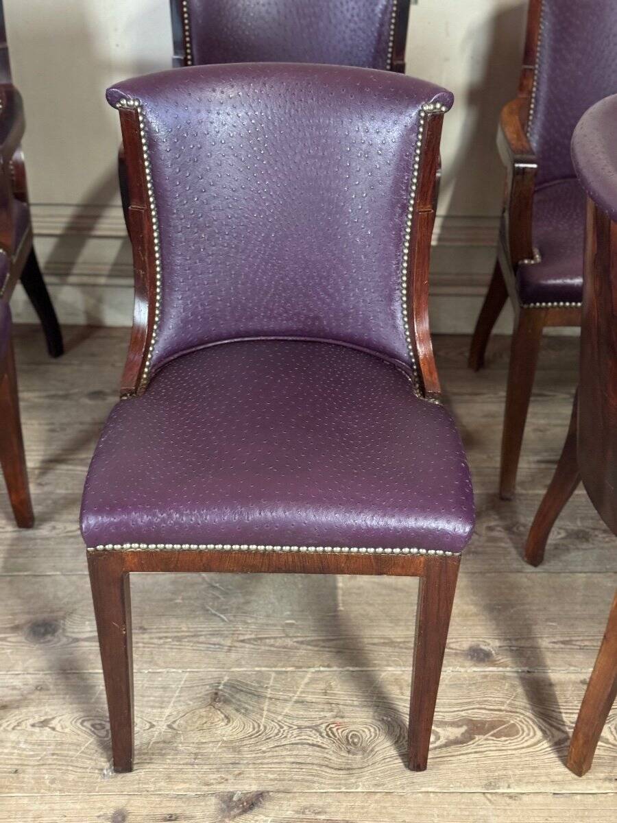 Set of 4 Art Deco chairs and 4 armchairs in rosewood, circa 1930