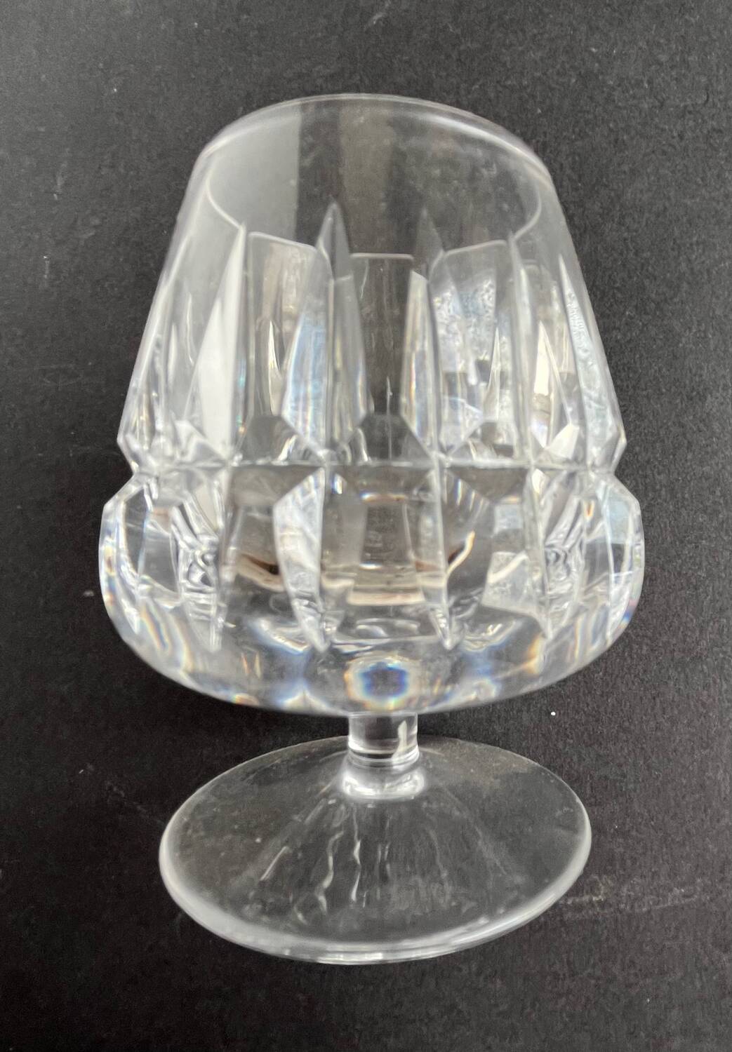 2 cut crystal alcohol glasses