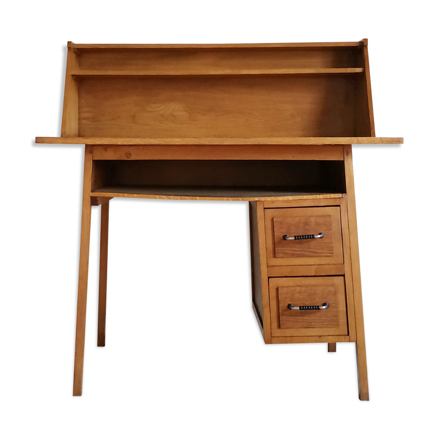 Bureau scandinave pieds compas vintage
