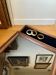 Wooden and black velvet showcase