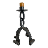 Wrought iron candlestick, chain candlestick from the 60s-70s.