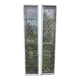 Pair of old double stained glass doors. Metal frames. Stained glass windows