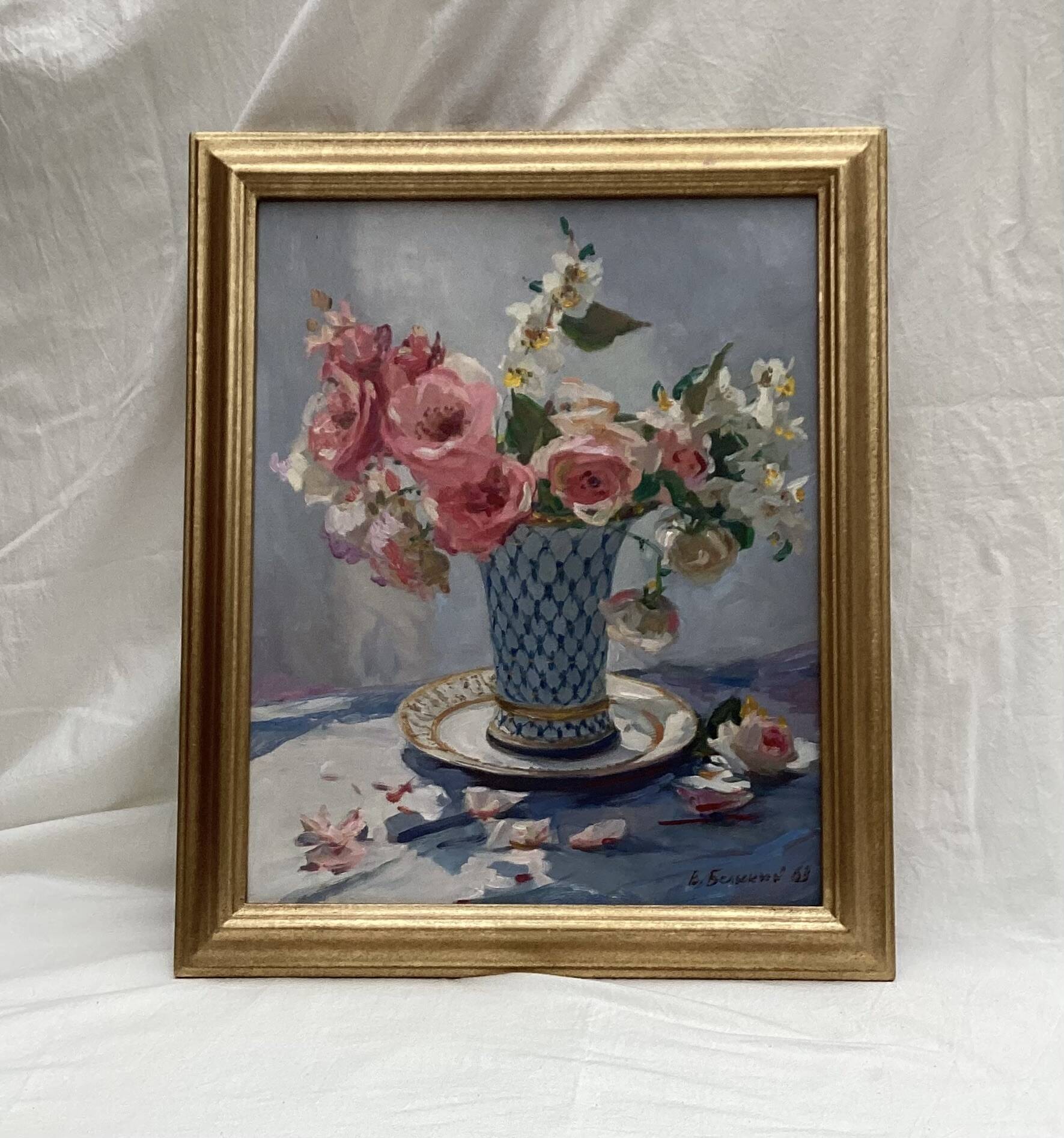 Signed framed painting Oil on canvas dimensions: height -59 cm - width -49 cm -