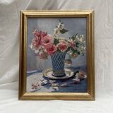 Signed framed painting Oil on canvas dimensions: height -59 cm - width -49 cm -