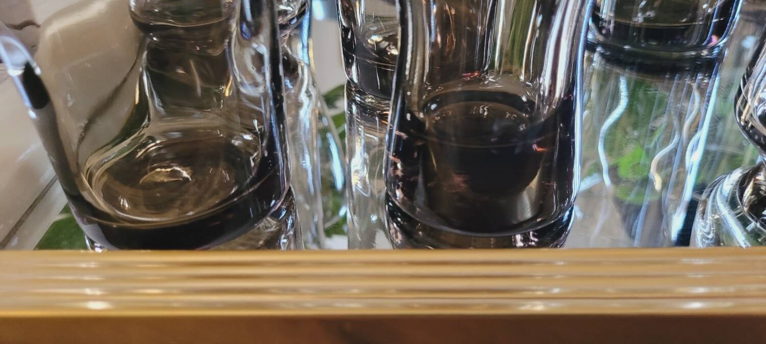 Set of 12 80's long drink glasses