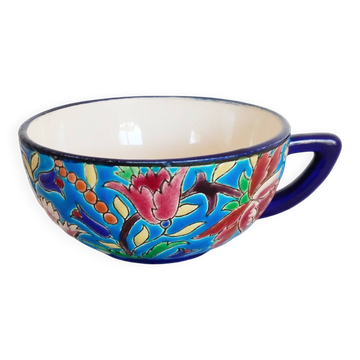 Longwy coffee cup in glazed earthenware
