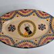 Oval dish in vintage Quimper Henriot earthenware, signed, traditional Breton decor, 29 cm