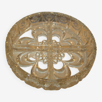 Round glass dish with 4 compartments