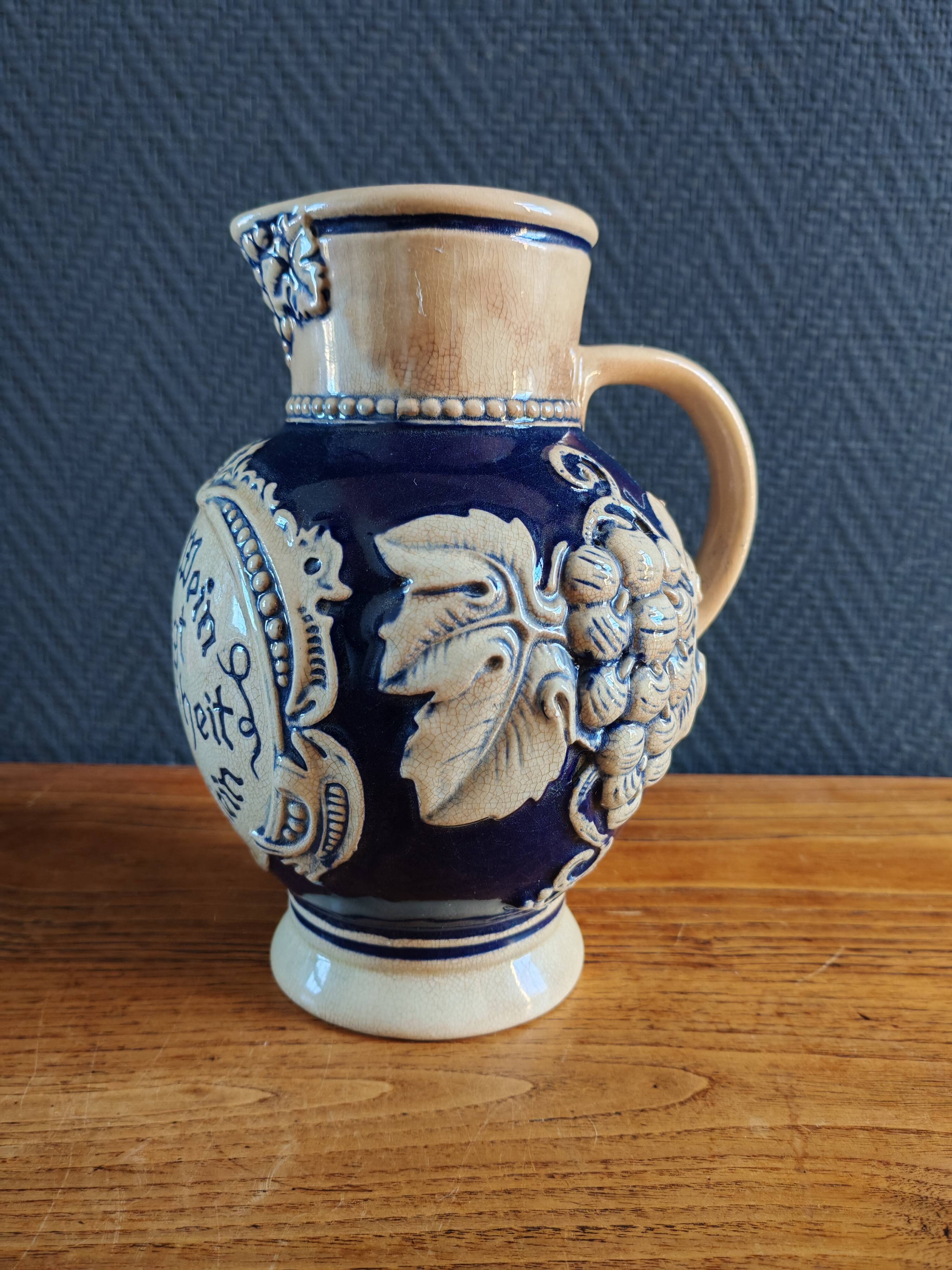 Old Stoneware Wine Jug from Westerwald, Germany