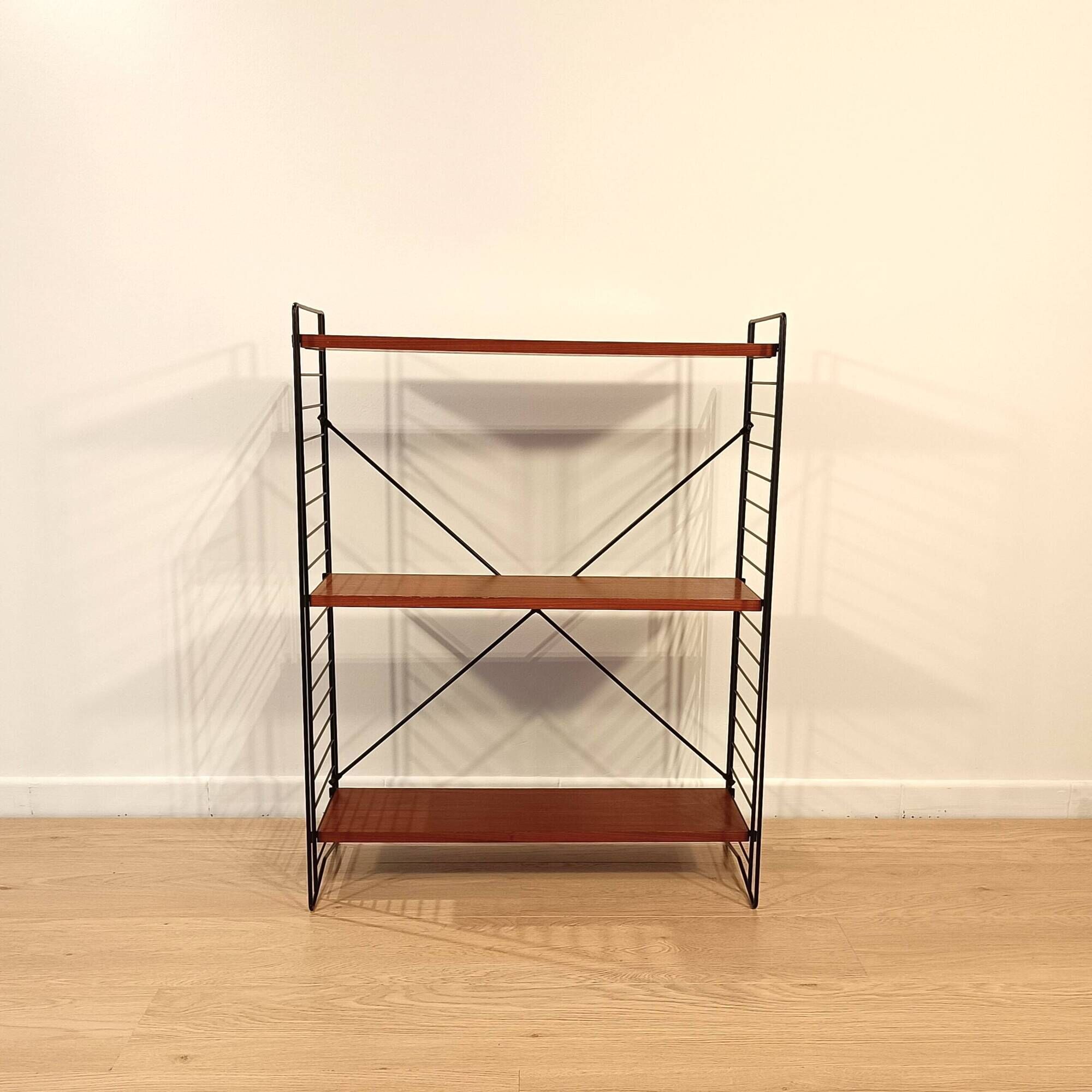 Free-Standing Rack with Wooden Shelves by A. Dekker for Tomado