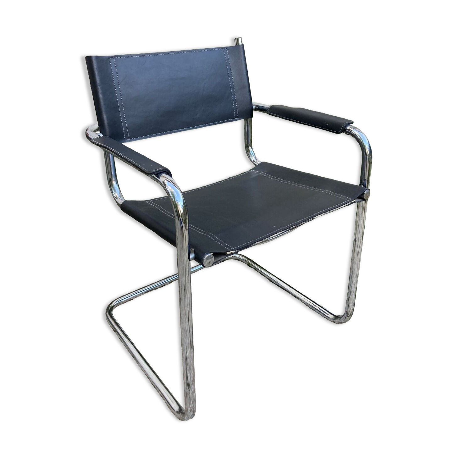 Vintage armchair in black leather