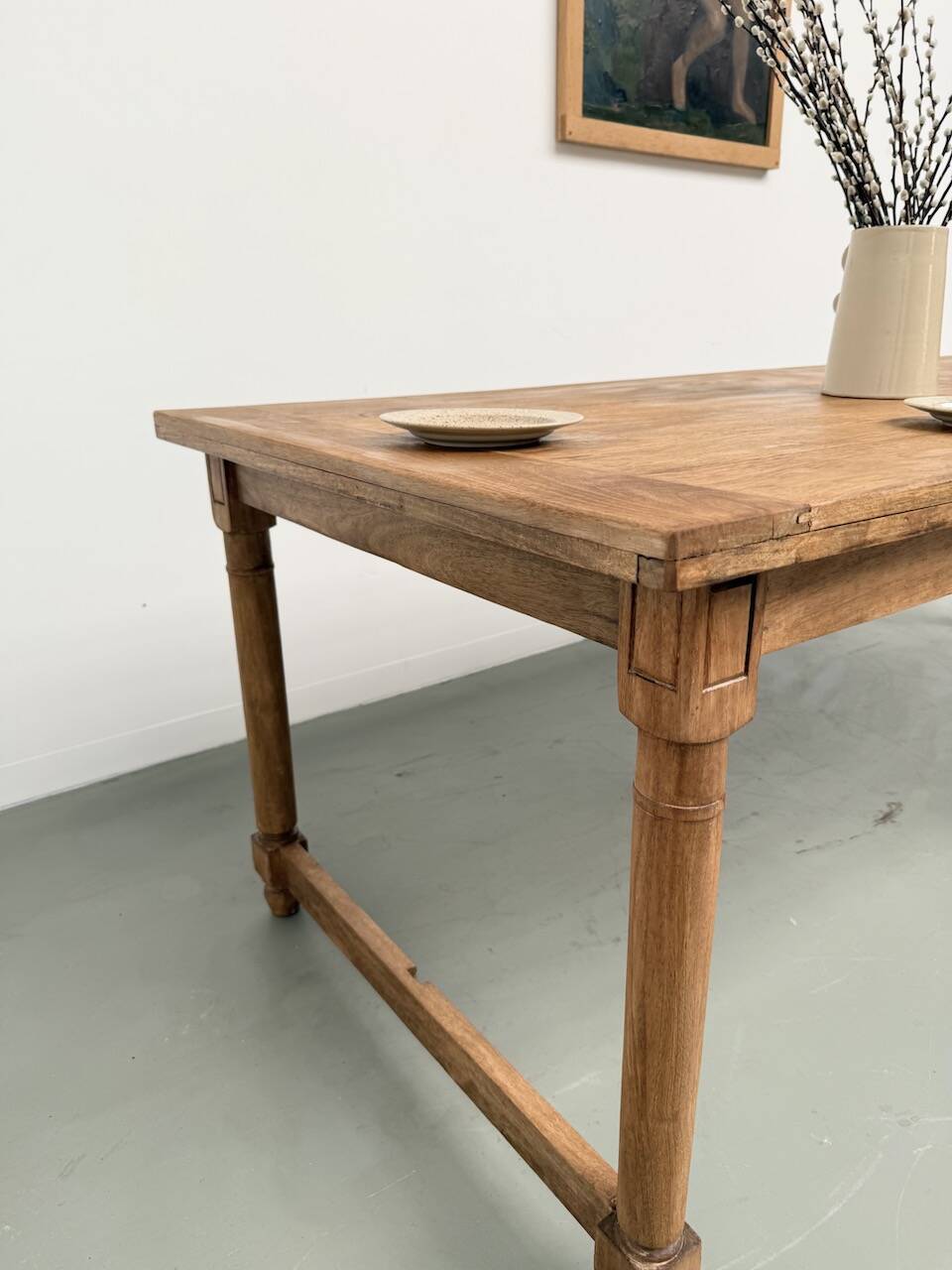 XL beech farmhouse table