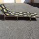 Folding chaise longue cous camp bed with flowers vintage brand Castel Joyeux