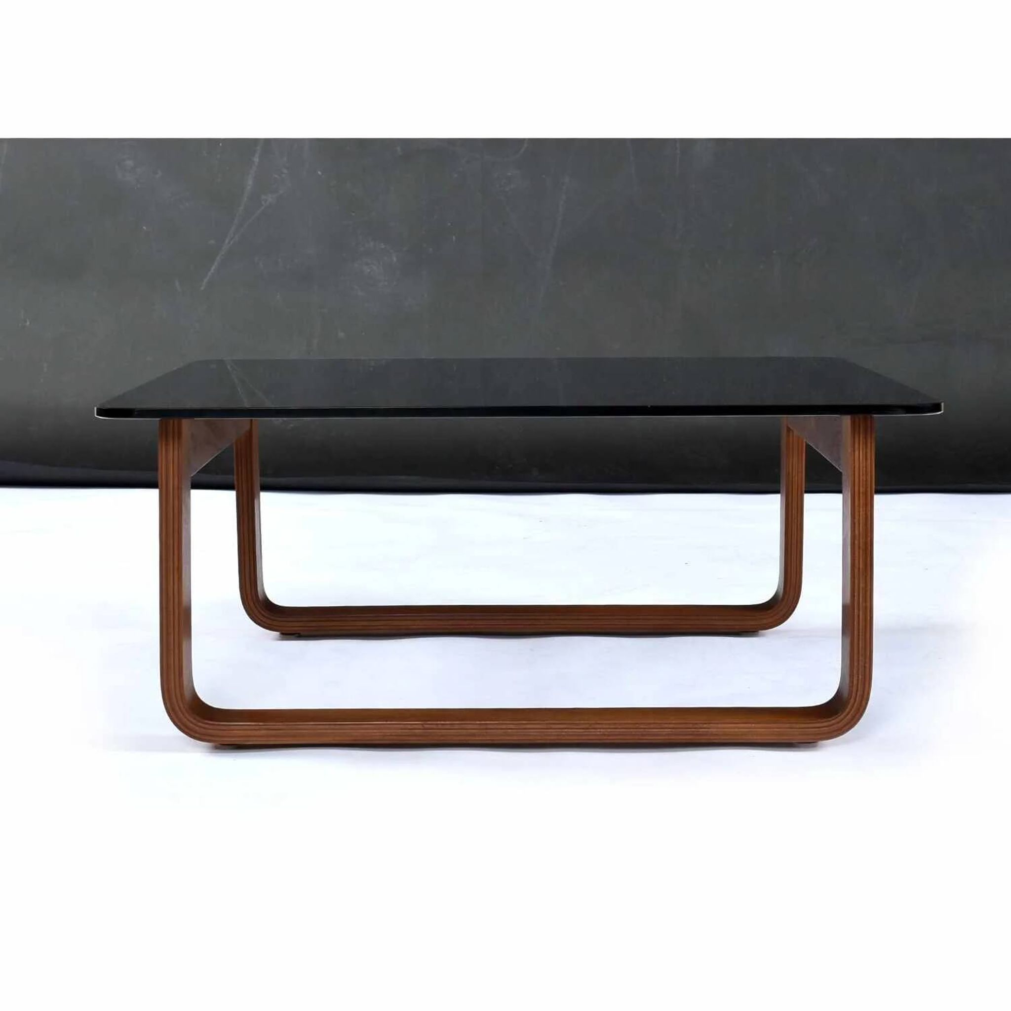 Table d'appoint, table basse carrée en teck et verre Frank Lowen pour Tessa T4, années 1970