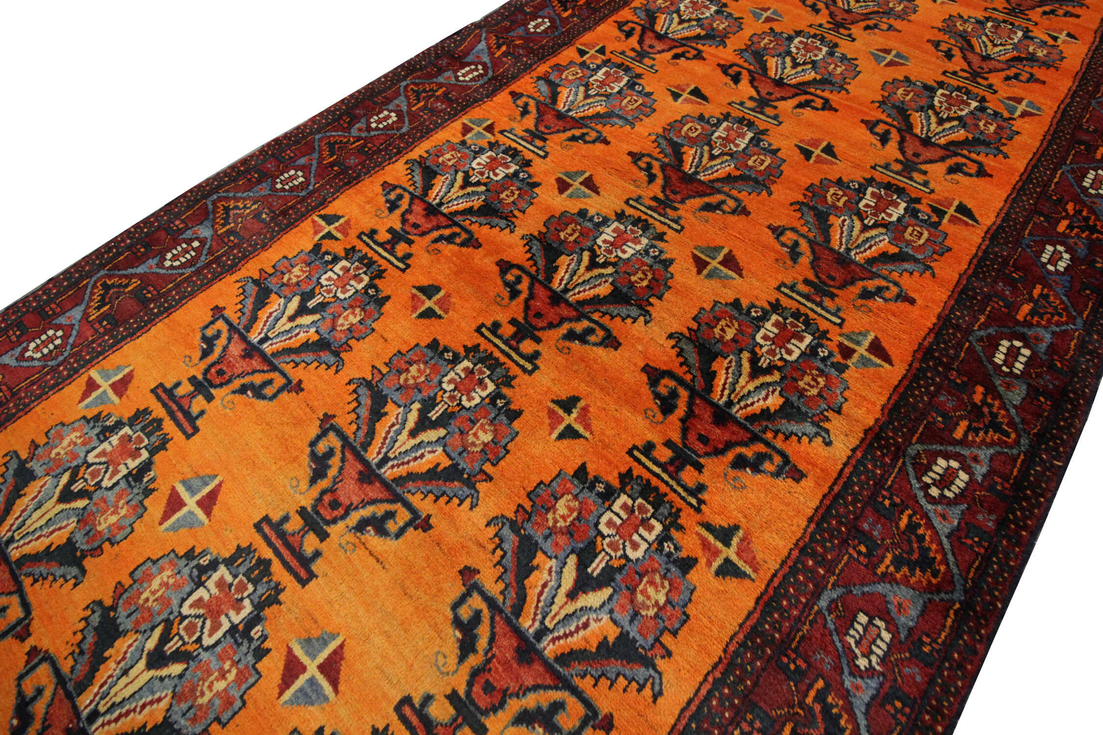 Handmade antique afshar tribe persian rug 114x243cm