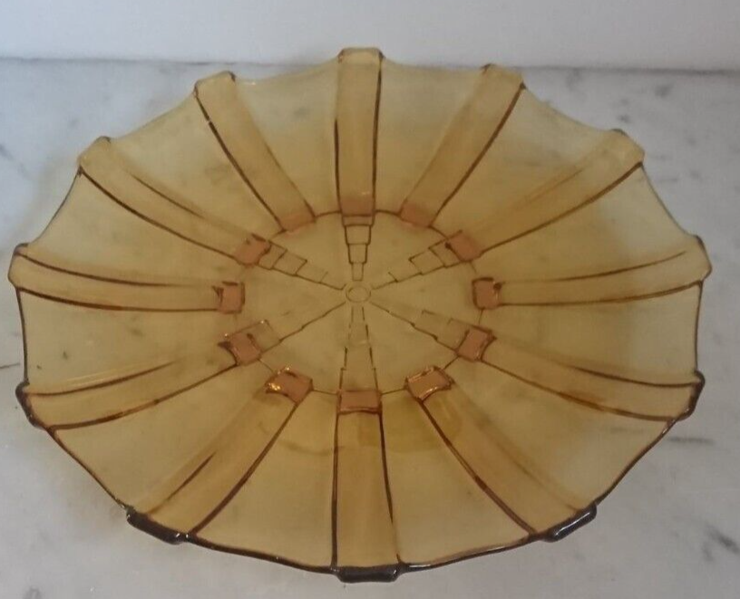 Plateau en verre ambré