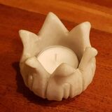 Marble "lotus" tea light candle holder