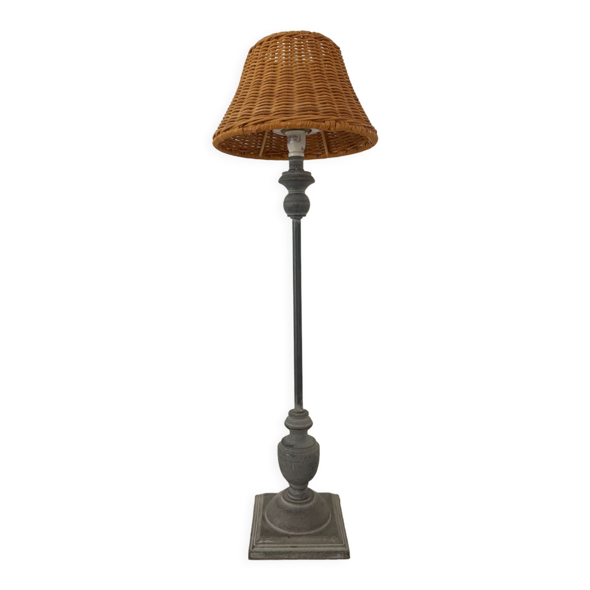 Vintage wood and metal lamp 1980.