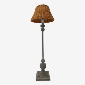 Lampe vintage bois et métal 1980.