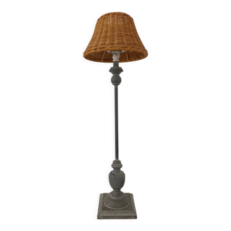 Lampe vintage bois et métal 1980.